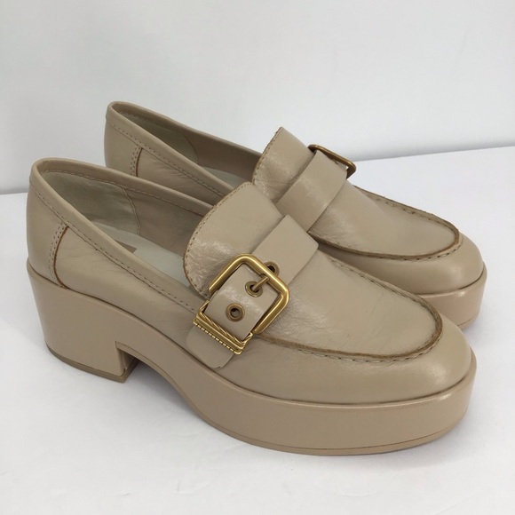 Dolce Vita Yonder Sesame Crinkle Patent Leather Platform Loafer NWOT Size 8 - Picture 3 of 11